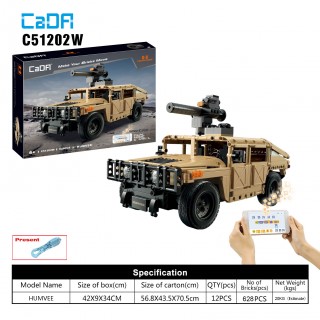 Stavebnica R/C Vojenské Auto 628ks. EE