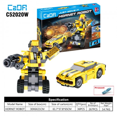 Stavebnica Hornet Robot 2v1 267ks. EE