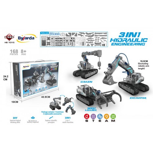 Sada vozidiel na skladanie 3v1 168 ks.