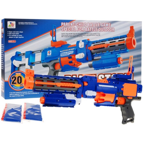 Puška Pištoľ 2v1 pre deti 8+ Blaze Storm 20 dlhých Nábojov z peny + Laserové mieridlo + Pažba