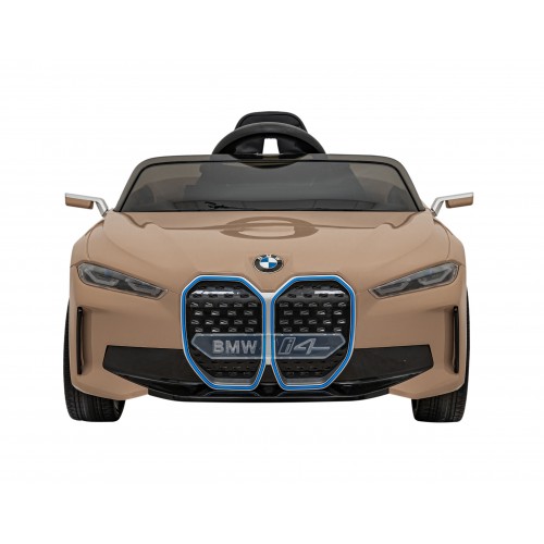 Auto BMW I4 na batériu pre deti Zlaté + Pomalý štart + EVA + Ekokoža + Audio LED + Ovládač