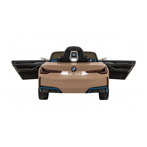Auto BMW I4 na batériu pre deti Zlaté + Pomalý štart + EVA + Ekokoža + Audio LED + Ovládač