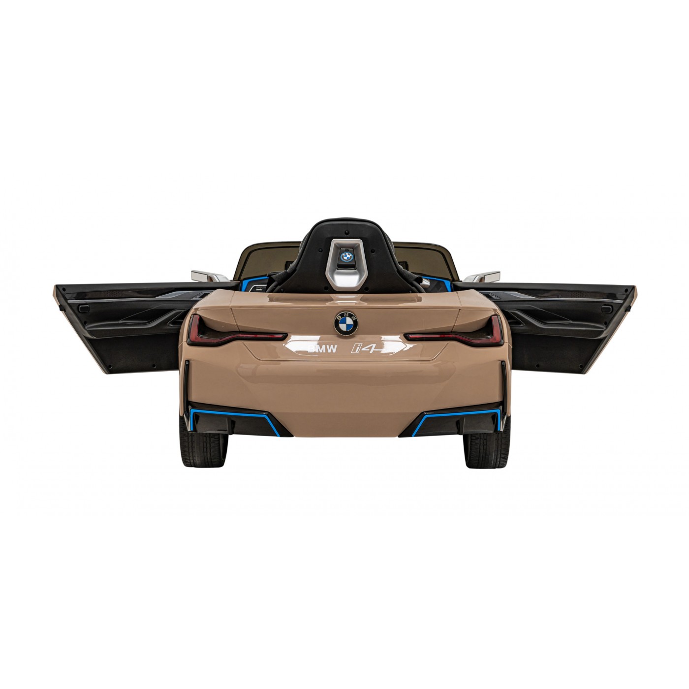 Auto BMW I4 na batériu pre deti Zlaté + Pomalý štart + EVA + Ekokoža + Audio LED + Ovládač