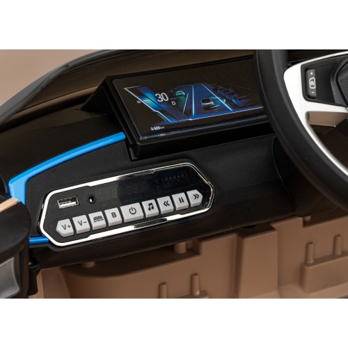 Auto BMW I4 na batériu pre deti Zlaté + Pomalý štart + EVA + Ekokoža + Audio LED + Ovládač