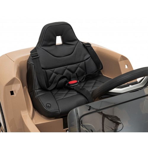 Auto BMW I4 na batériu pre deti Zlaté + Pomalý štart + EVA + Ekokoža + Audio LED + Ovládač