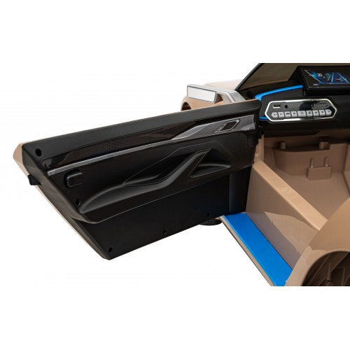 Auto BMW I4 na batériu pre deti Zlaté + Pomalý štart + EVA + Ekokoža + Audio LED + Ovládač