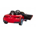Auto BMW I4 na batériu pre deti Červené + Pomalý štart + EVA + Ekokoža + Audio LED + Ovládač