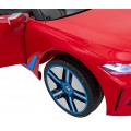 Auto BMW I4 na batériu pre deti Červené + Pomalý štart + EVA + Ekokoža + Audio LED + Ovládač