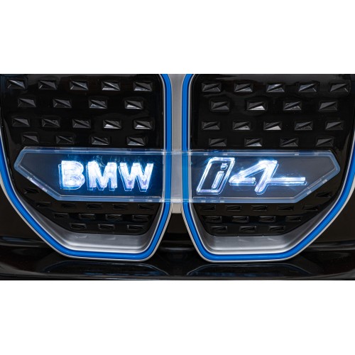Auto BMW I4 na batériu pre deti Červené + Pomalý štart + EVA + Ekokoža + Audio LED + Ovládač