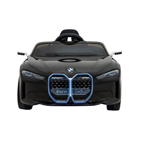Auto BMW I4 na batériu pre deti Čierne + Pomalý štart + EVA + Ekokoža + Audio LED + Ovládač