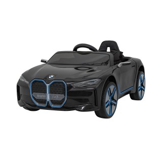 Auto BMW I4 na batériu pre deti Čierne + Pomalý štart + EVA + Ekokoža + Audio LED + Ovládač