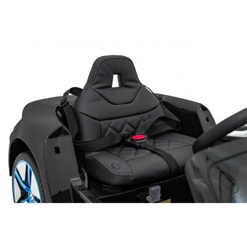 Auto BMW I4 na batériu pre deti Čierne + Pomalý štart + EVA + Ekokoža + Audio LED + Ovládač