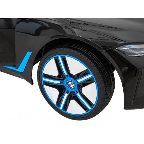 Auto BMW I4 na batériu pre deti Čierne + Pomalý štart + EVA + Ekokoža + Audio LED + Ovládač