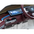 Auto BMW I4 na batériu pre deti Biele + Pomalý štart + EVA + Ekokoža + Audio LED + Ovládač