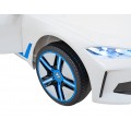 Auto BMW I4 na batériu pre deti Biele + Pomalý štart + EVA + Ekokoža + Audio LED + Ovládač