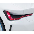 Auto BMW I4 na batériu pre deti Biele + Pomalý štart + EVA + Ekokoža + Audio LED + Ovládač