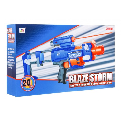 Puška pre deti 8+ Blaze Storm + 20 nábojov z peny + Laserové mieridlo + Pažba