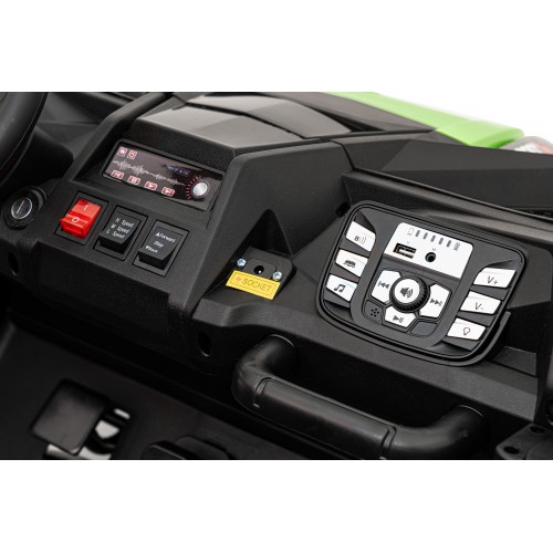 Buggy ATV Strong Racing pre 2 deti Zelený + Bezkefkový motor + Nafukovacie kolesá + Audio LED