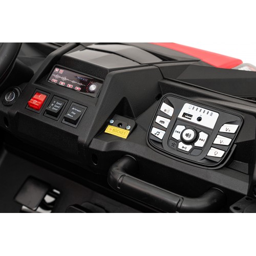 Buggy ATV Strong Racing pre 2 deti Červený + Bezkefkový motor + Nafukovacie kolesá + Audio LED