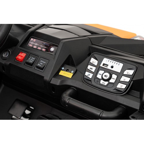 Buggy ATV Strong Racing pre 2 deti Zlatý + Bezkefkový motor + Nafukovacie kolesá + Audio LED