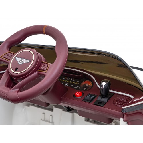 Auto Bentley Bacalar na batériu pre deti Biely + Ovládač + EVA + Pomalý štart + Audio LED