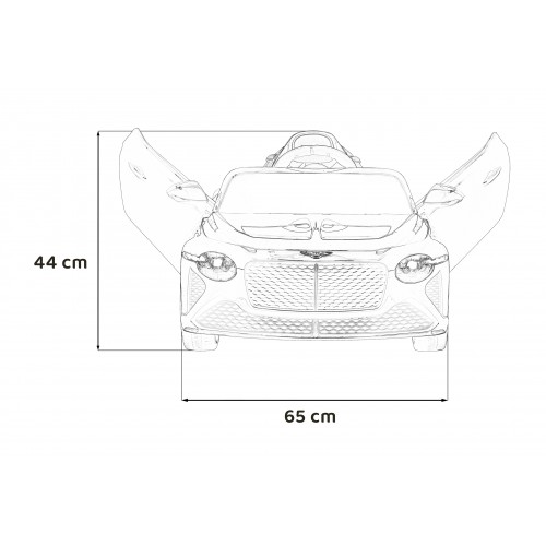 Auto Bentley Bacalar na batériu pre deti Čierny + Ovládač + EVA + Pomalý štart + Audio LED