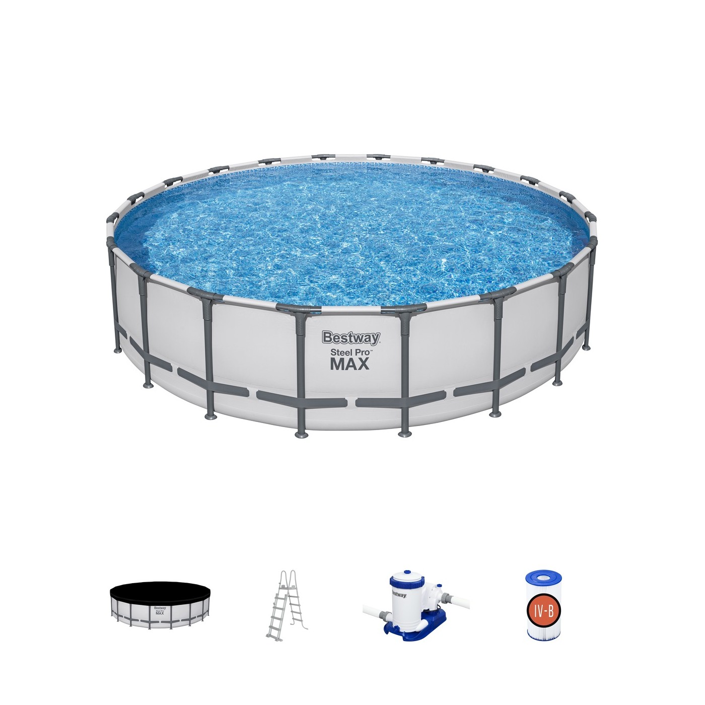 copy of Basen stelażowy Steel Pro MAX 366x122 12FT BESTWAY 5w1 + Drabinka + Pokrywa + Pompa Filtr