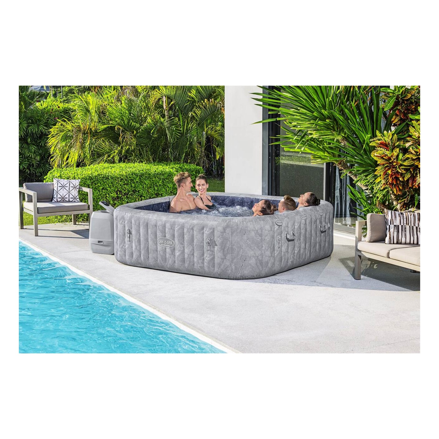 copy of Hawaii Lay-Z-Spa AirJet Spa ogrodowe BESTWAY 6-osobowe + Filtr + Pokrywa + ChemConnect