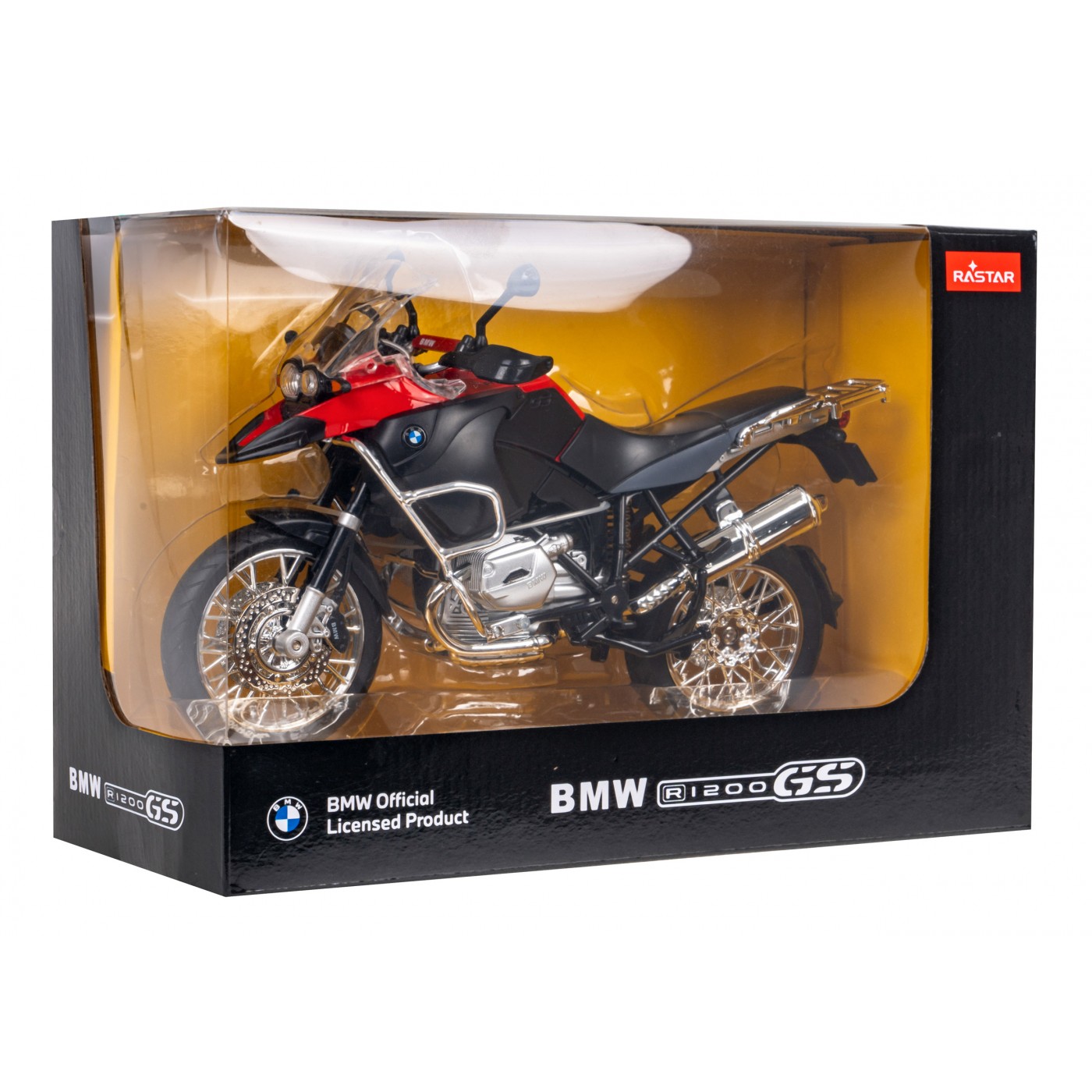 Motocykel Kovový BMW R1200GS 1:9 RASTAR Červený