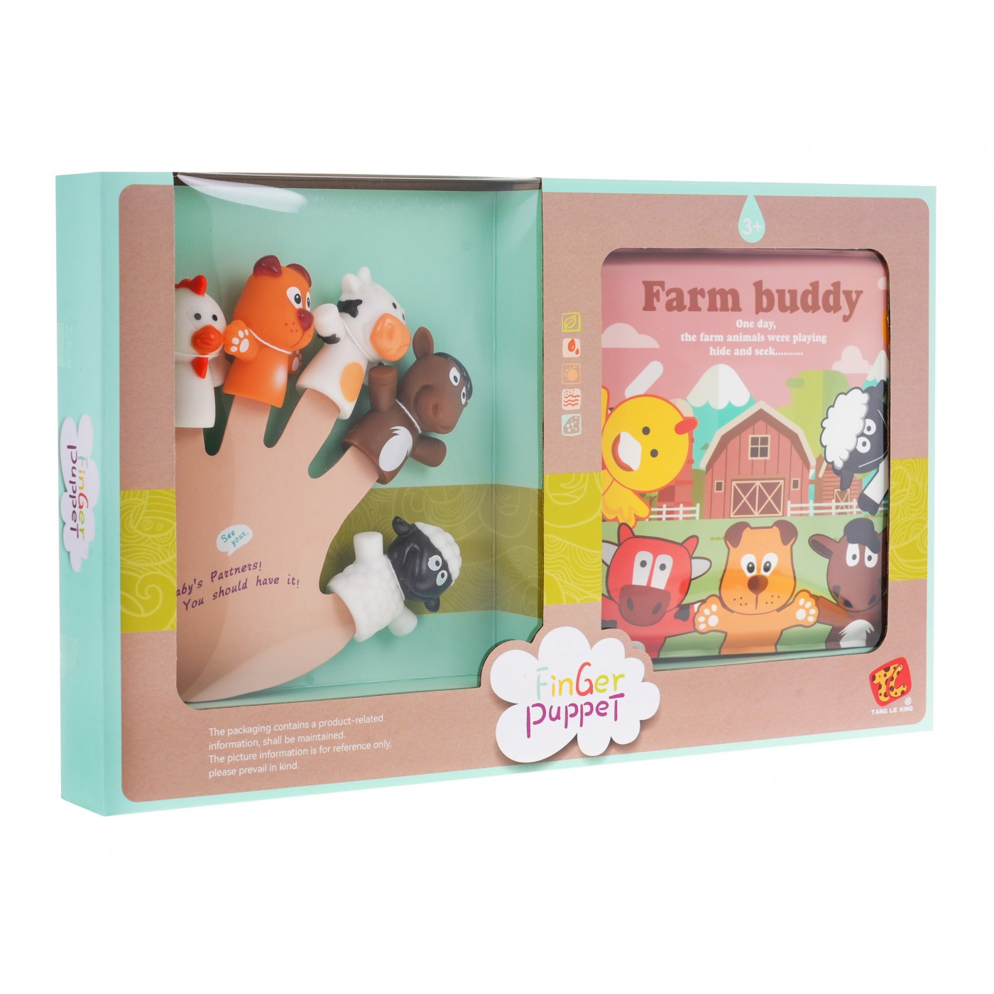 Sada gumových maňušiek na prsty Farma + Knižka