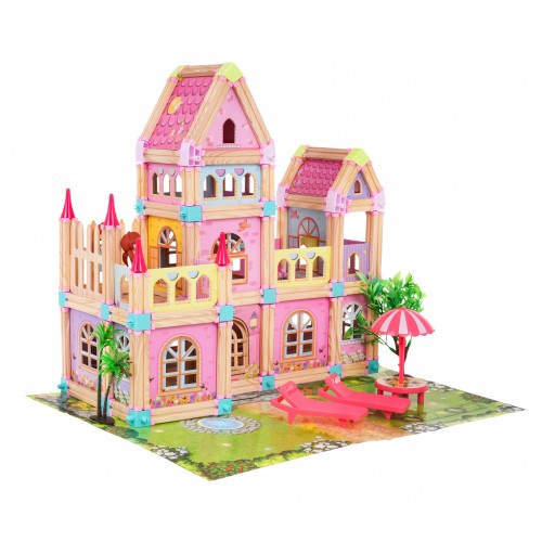 Drevený Domček + Príslušenstvo 183 ks.