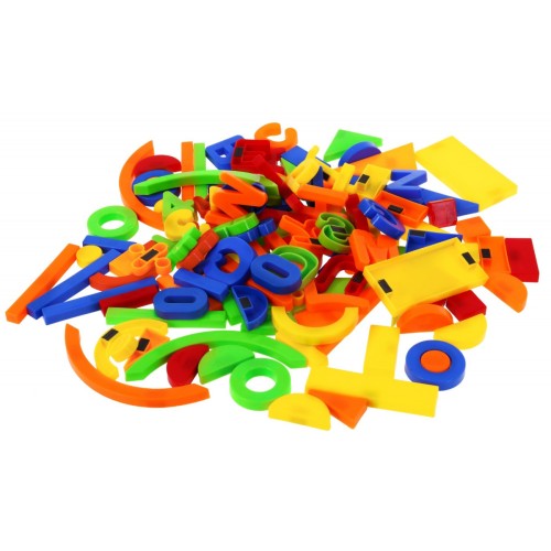 Sada farebných Magnetov pre deti 3+ Vzdelávacia hračka + Číslice Písmená Figúry Čiary 128 ks.