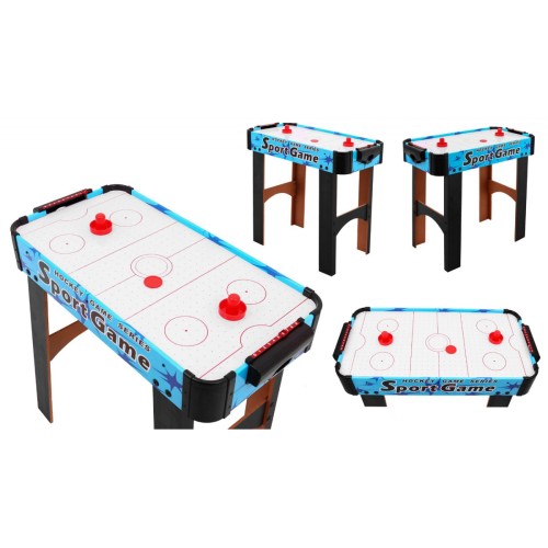 Cymbergaj pre deti Air Hockey Modrý + Stôl z dosky MDF + Vzduchový vankúš + Puky Kruhy