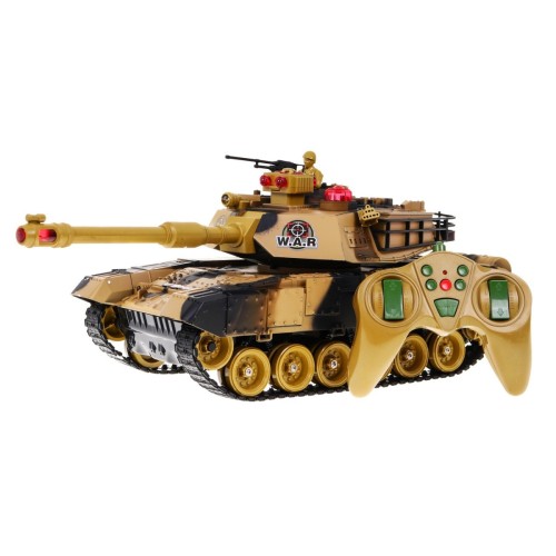 Diaľkovo ovládaný Tank pre deti 3+ Béžový 1:18 + Ovládač + Zvuky + LED + Pohyblivé časti