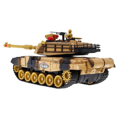 Diaľkovo ovládaný Tank pre deti 3+ Béžový 1:18 + Ovládač + Zvuky + LED + Pohyblivé časti