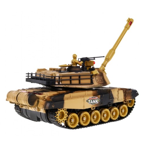 Diaľkovo ovládaný Tank pre deti 3+ Béžový 1:18 + Ovládač + Zvuky + LED + Pohyblivé časti