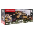 Diaľkovo ovládaný Tank pre deti 3+ Béžový 1:18 + Ovládač + Zvuky + LED + Pohyblivé časti