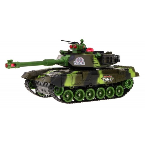 Diaľkovo ovládaný Tank pre deti 3+ Zelený 1:18 + Ovládač + Zvuky + LED + Pohyblivé časti