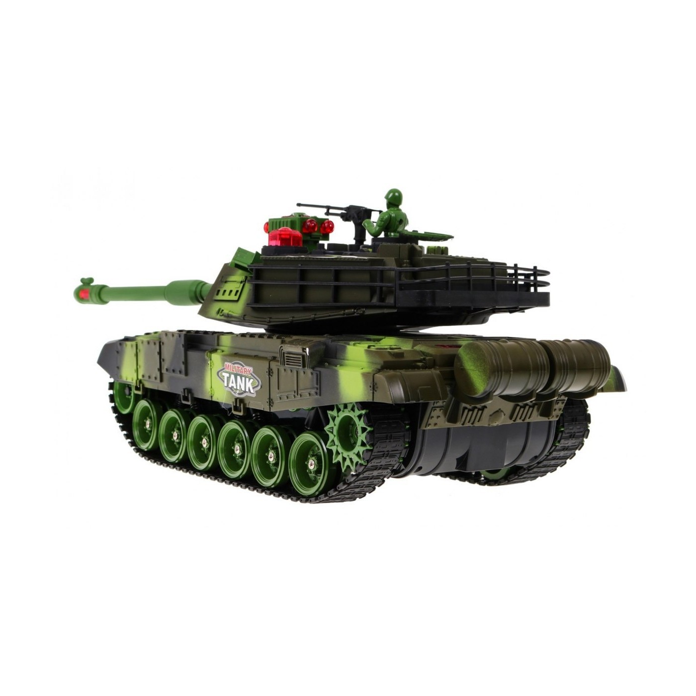 Diaľkovo ovládaný Tank pre deti 3+ Zelený 1:18 + Ovládač + Zvuky + LED + Pohyblivé časti