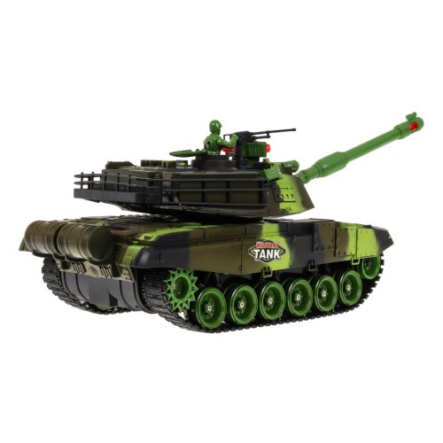Diaľkovo ovládaný Tank pre deti 3+ Zelený 1:18 + Ovládač + Zvuky + LED + Pohyblivé časti