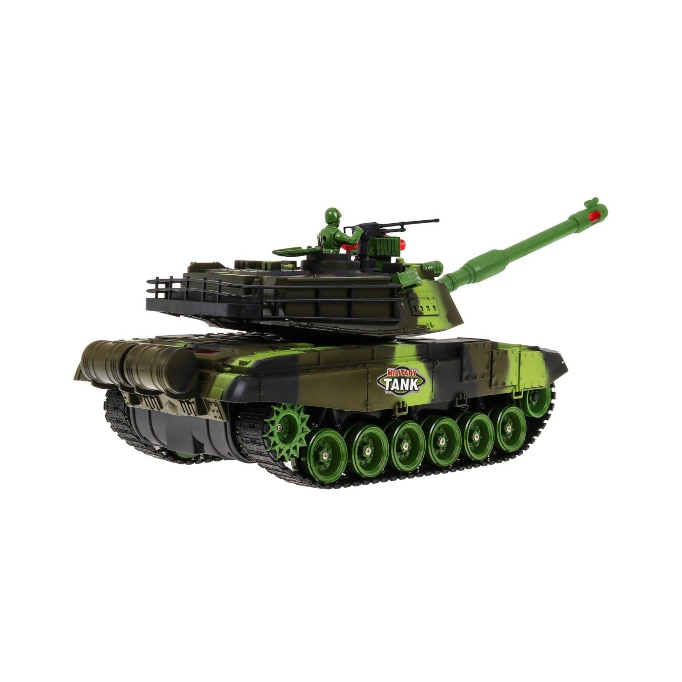 Diaľkovo ovládaný Tank pre deti 3+ Zelený 1:18 + Ovládač + Zvuky + LED + Pohyblivé časti