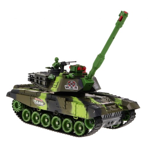 Diaľkovo ovládaný Tank pre deti 3+ Zelený 1:18 + Ovládač + Zvuky + LED + Pohyblivé časti