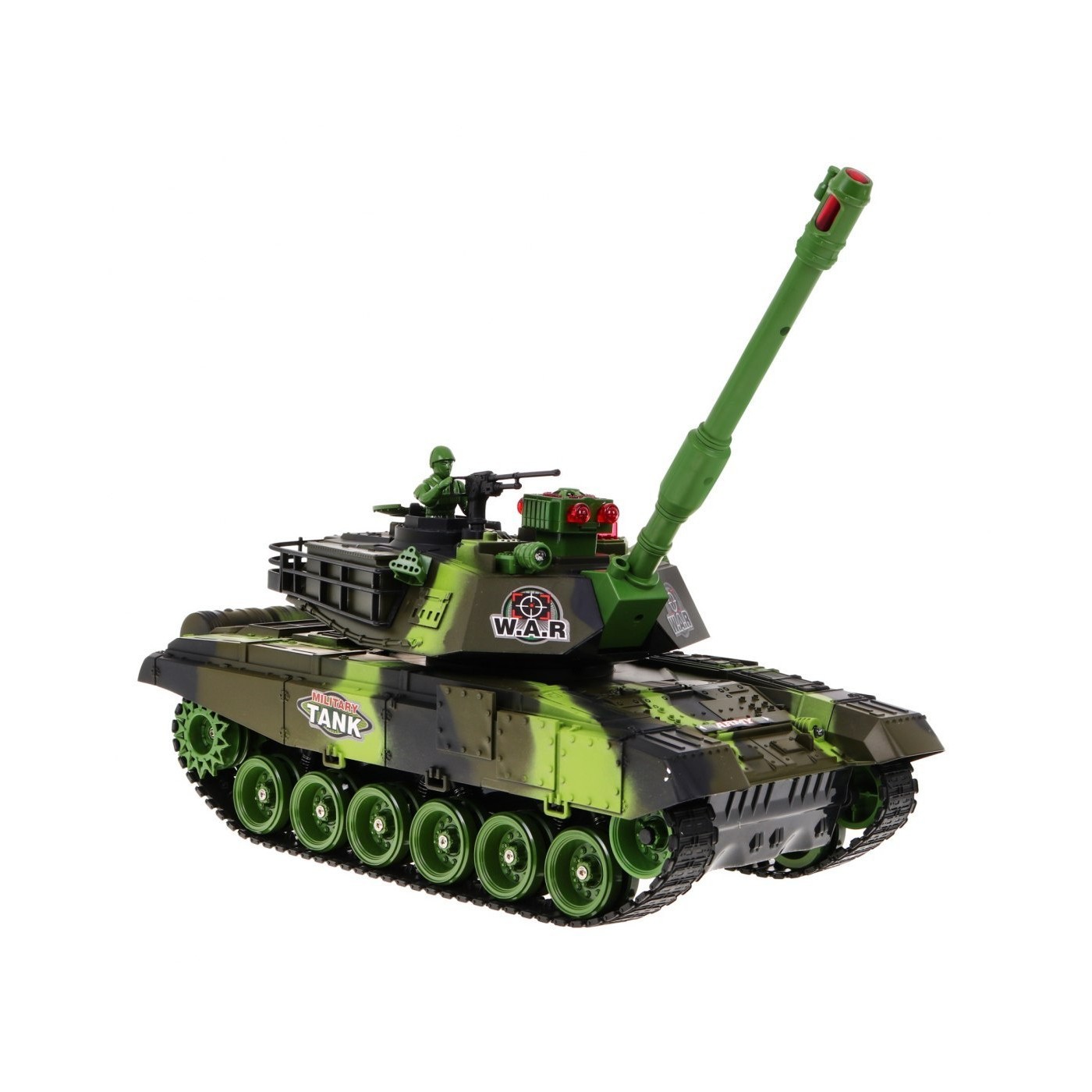 Diaľkovo ovládaný Tank pre deti 3+ Zelený 1:18 + Ovládač + Zvuky + LED + Pohyblivé časti