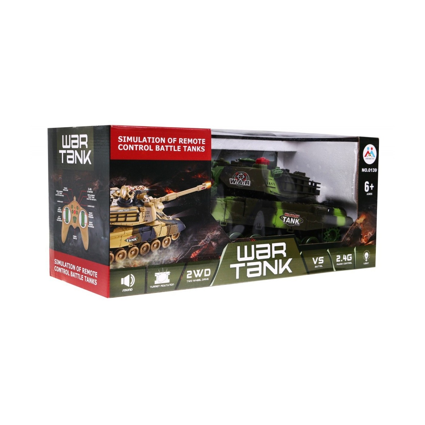 Diaľkovo ovládaný Tank pre deti 3+ Zelený 1:18 + Ovládač + Zvuky + LED + Pohyblivé časti