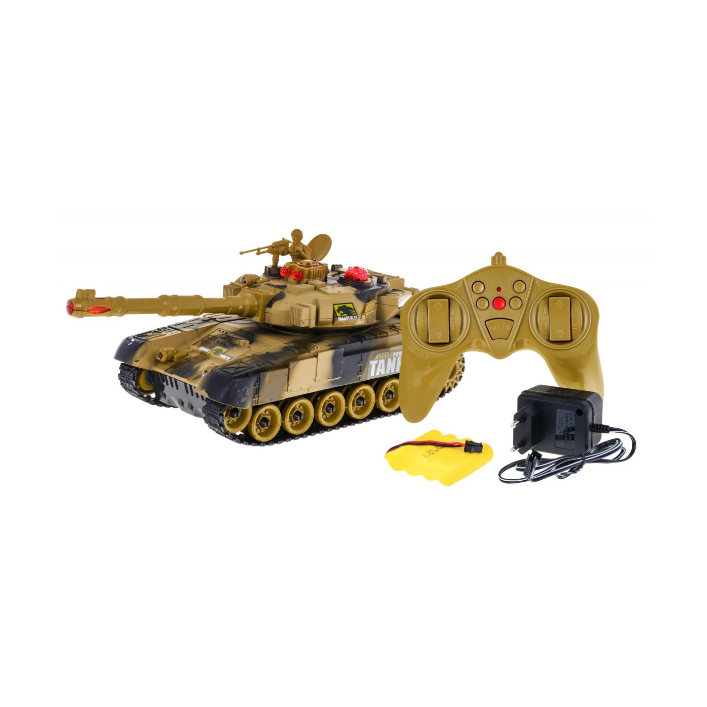 Diaľkovo ovládaný Tank pre deti 3+ béžový + Interaktívne efekty + Výstrel + Ovládač