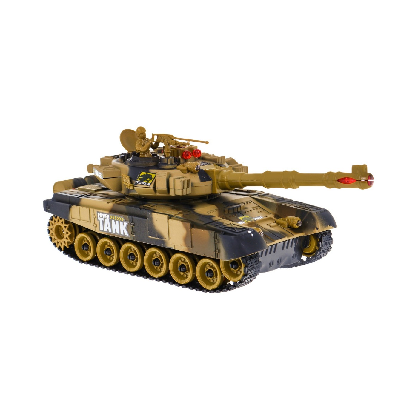 Diaľkovo ovládaný Tank pre deti 3+ béžový + Interaktívne efekty + Výstrel + Ovládač