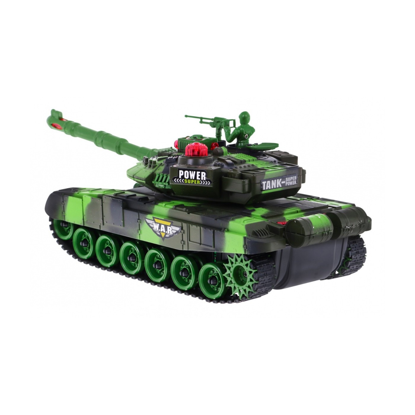 Diaľkovo ovládaný Tank pre deti 3+ zelený + Interaktívne efekty + Výstrel + Ovládač