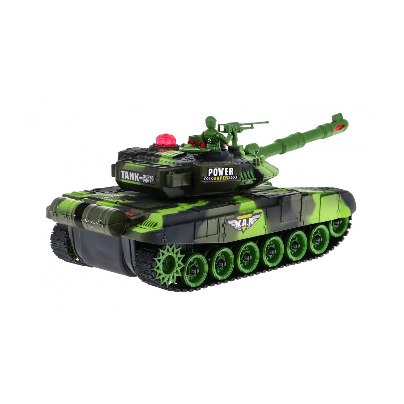 Diaľkovo ovládaný Tank pre deti 3+ zelený + Interaktívne efekty + Výstrel + Ovládač