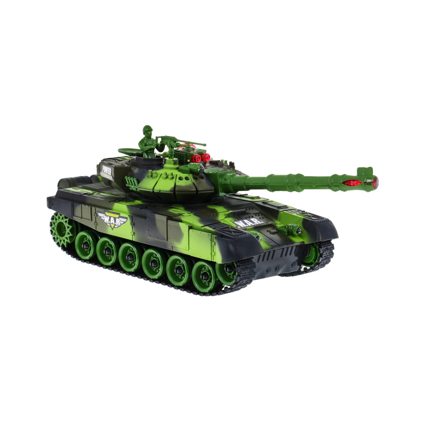 Diaľkovo ovládaný Tank pre deti 3+ zelený + Interaktívne efekty + Výstrel + Ovládač