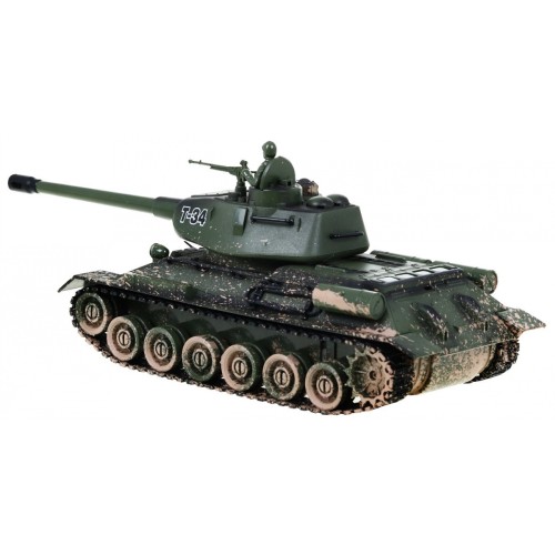 Diaľkovo ovládaný tank T-34 pre deti 3+ Strieľajúci model Maskovanie 1:28 + Veľká Bitka Tankov + Zvuky Svetlá